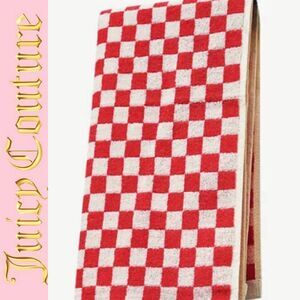 Juicy Couture Checkerboard Reversible Feather Knit Throw Blanket